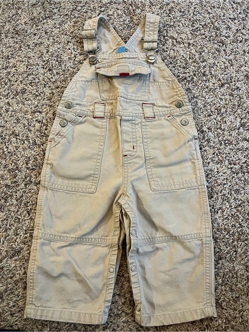Gymboree Y2K Khaki Overalls 2000 Dot Tag - classic, preppy, baby